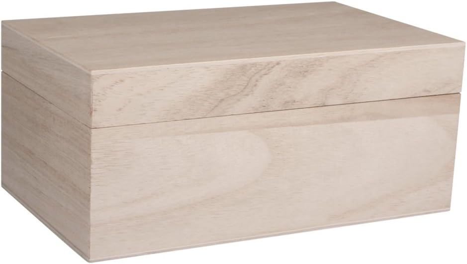 Rayher 62815000 houten kist met deksel voor ambacht, doe-het-zelf houten bewaardoos, 20 x 12 x 9 cm
