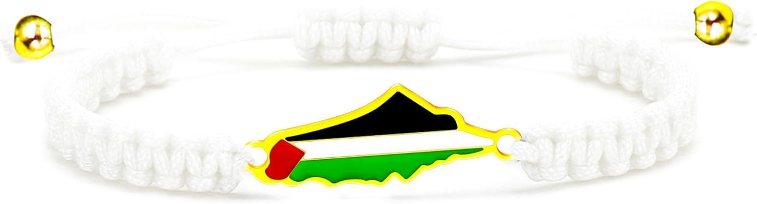 Palestina-kaartarmband, handgemaakte, verstelbare sieraden van touw, Midden-Oosters geloofsgeschenk voor mannen en vrouwen, unisex culturele armband YA5882