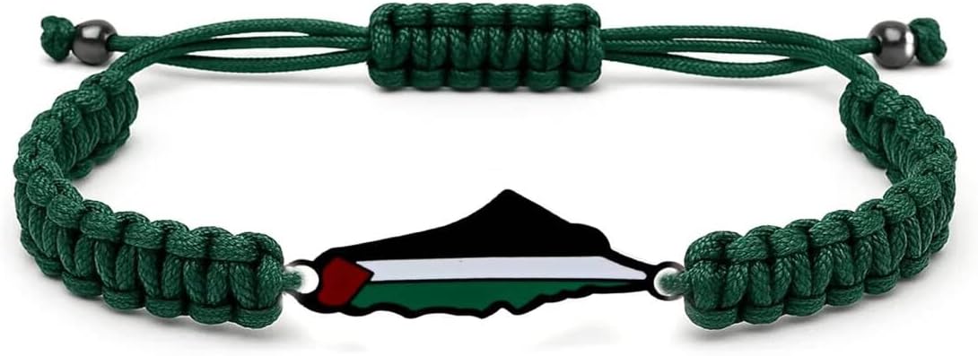 Palestina-kaartarmband, handgemaakte, verstelbare sieraden van touw, Midden-Oosters geloofsgeschenk voor mannen en vrouwen, unisex culturele armband YA5882