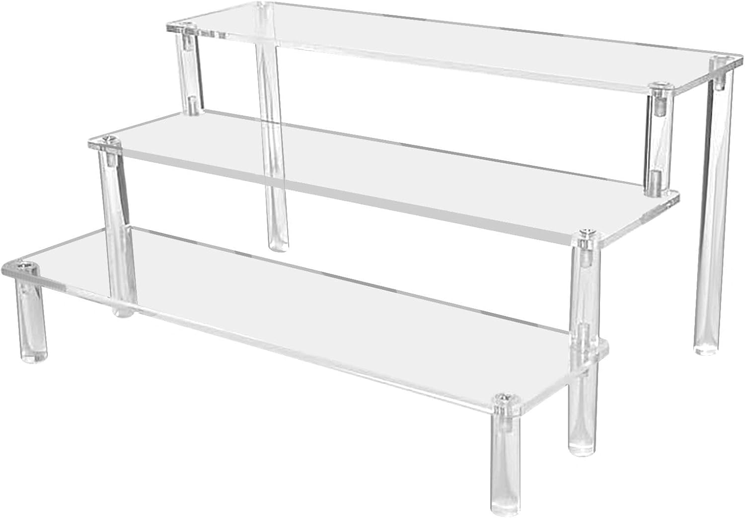 3‑laagse acryl display standaard – 30x21x15 cm transparante parfum organizer van 4 mm dik acryl, voor figuren, sieraden, cupcakes, lippenstift en nagellak