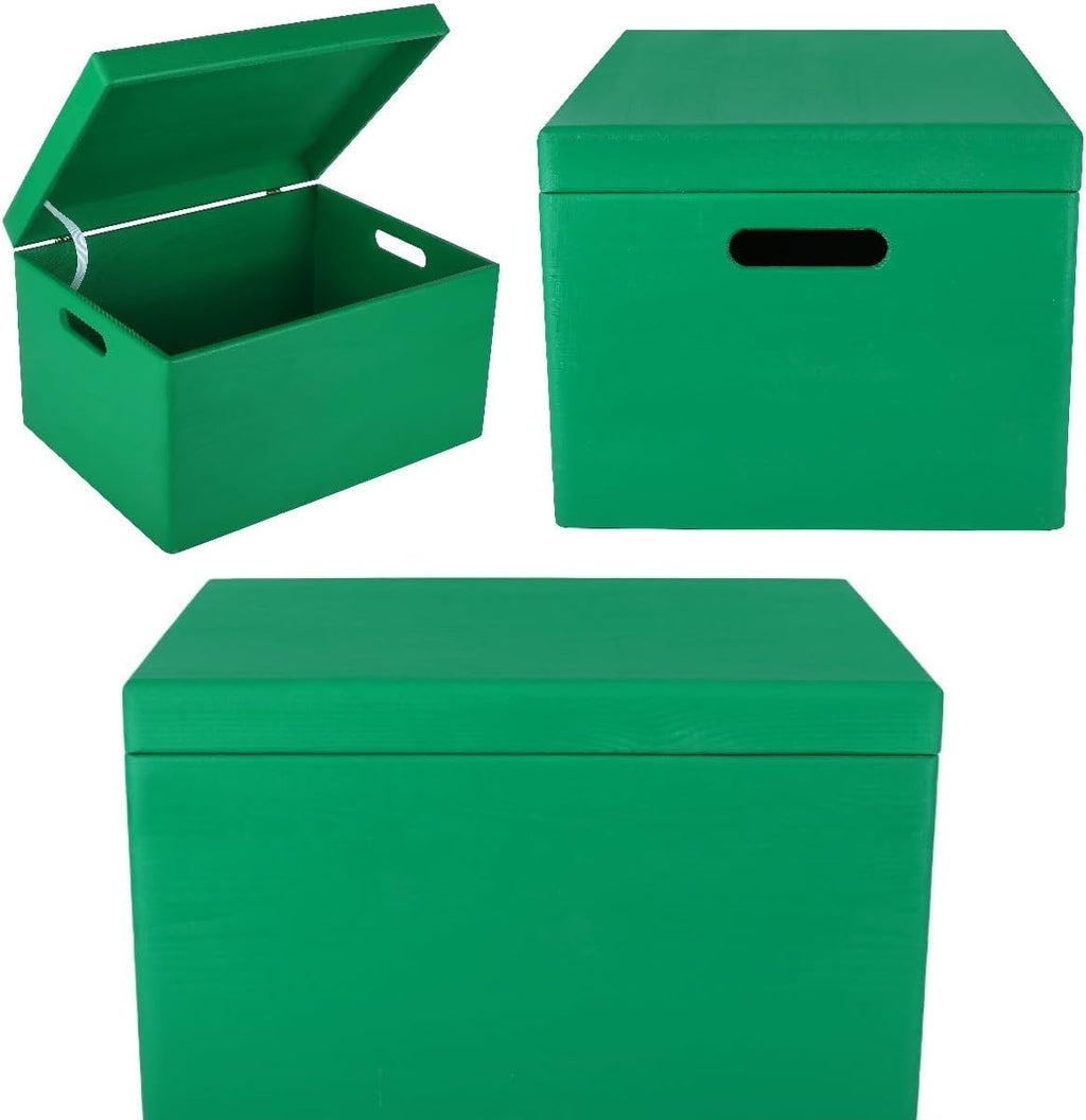 Creative Deco Grote Houten Doos Opberg-Kist | 30 x 20 x 14 cm (+/-1cm) | Met Deksel en Handvat | Perfect voor Documenten, Voorwerpen, Speelgoed, Gereedschap, Kerstmis | RUW EN ONVERZEGELD