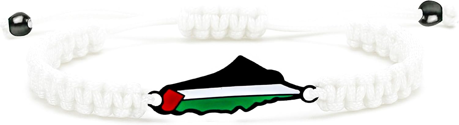 Palestina-kaartarmband, handgemaakte, verstelbare sieraden van touw, Midden-Oosters geloofsgeschenk voor mannen en vrouwen, unisex culturele armband YA5882