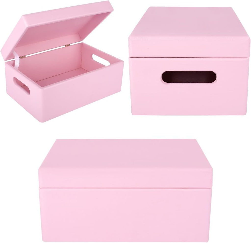 Creative Deco Grote Houten Doos Opberg-Kist | 30 x 20 x 14 cm (+/-1cm) | Met Deksel en Handvat | Perfect voor Documenten, Voorwerpen, Speelgoed, Gereedschap, Kerstmis | RUW EN ONVERZEGELD