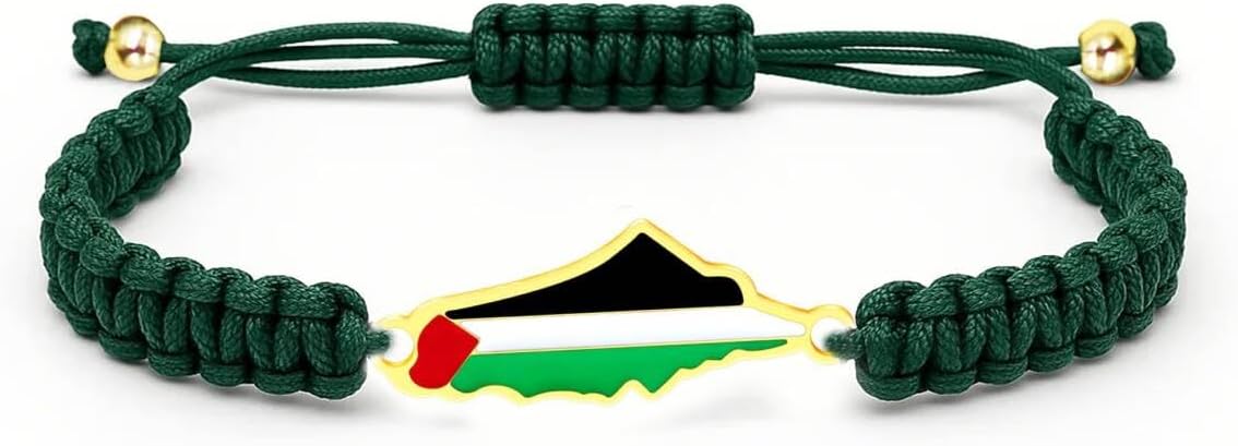 Palestina-kaartarmband, handgemaakte, verstelbare sieraden van touw, Midden-Oosters geloofsgeschenk voor mannen en vrouwen, unisex culturele armband YA5882