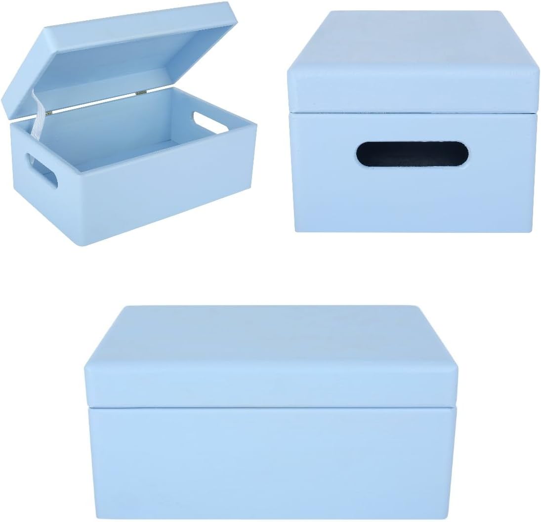 Creative Deco Grote Houten Doos Opberg-Kist | 30 x 20 x 14 cm (+/-1cm) | Met Deksel en Handvat | Perfect voor Documenten, Voorwerpen, Speelgoed, Gereedschap, Kerstmis | RUW EN ONVERZEGELD