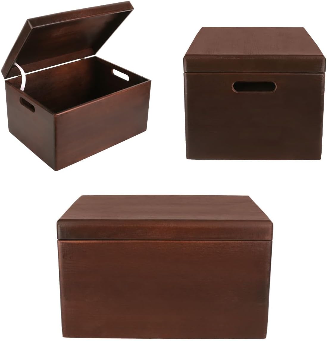 Creative Deco Grote Houten Doos Opberg-Kist | 30 x 20 x 14 cm (+/-1cm) | Met Deksel en Handvat | Perfect voor Documenten, Voorwerpen, Speelgoed, Gereedschap, Kerstmis | RUW EN ONVERZEGELD