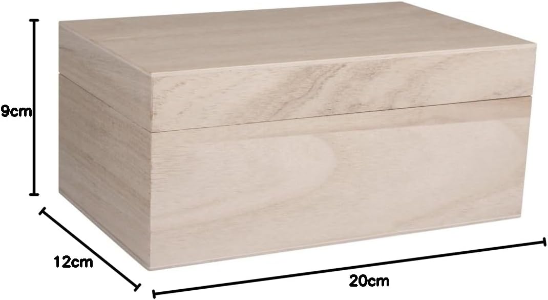 Rayher 62815000 houten kist met deksel voor ambacht, doe-het-zelf houten bewaardoos, 20 x 12 x 9 cm