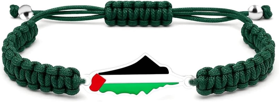 Palestina-kaartarmband, handgemaakte, verstelbare sieraden van touw, Midden-Oosters geloofsgeschenk voor mannen en vrouwen, unisex culturele armband YA5882