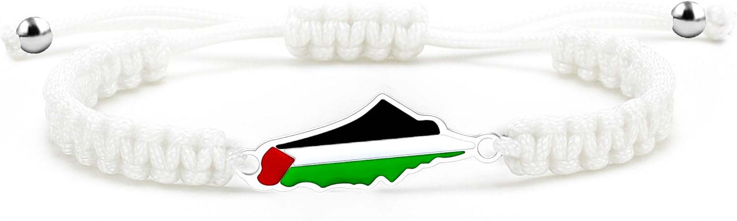 Palestina-kaartarmband, handgemaakte, verstelbare sieraden van touw, Midden-Oosters geloofsgeschenk voor mannen en vrouwen, unisex culturele armband YA5882