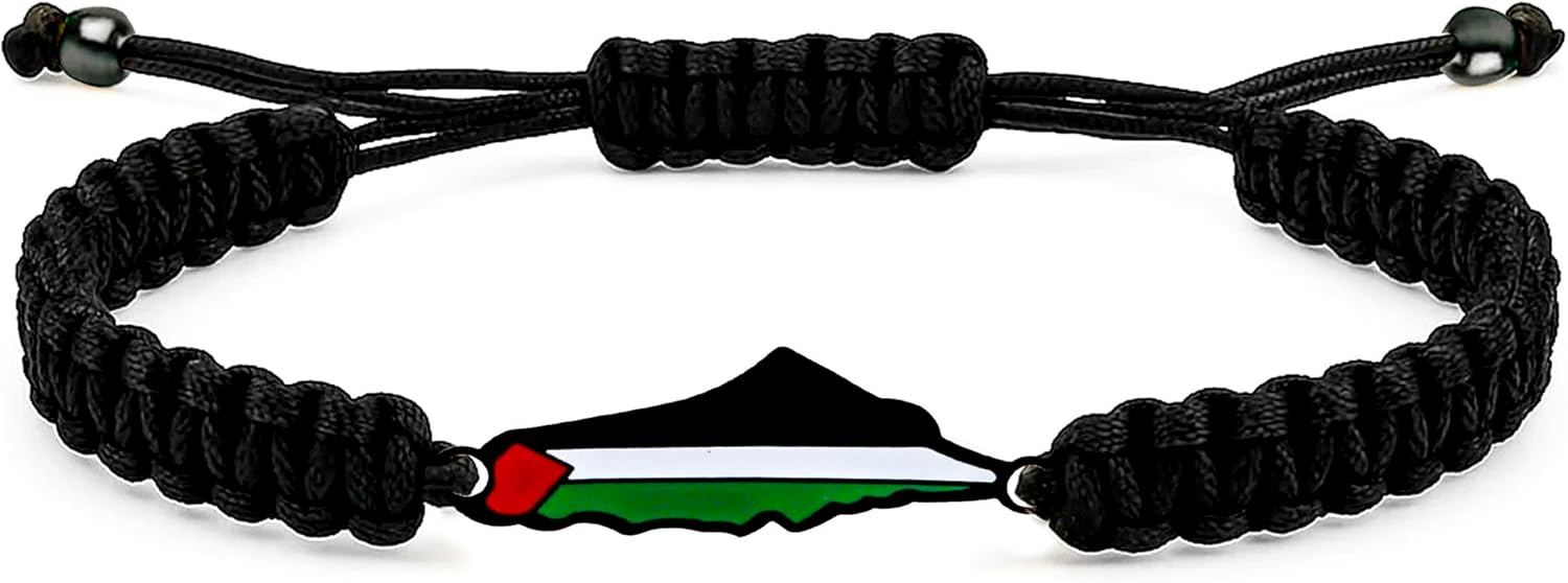 Palestina-kaartarmband, handgemaakte, verstelbare sieraden van touw, Midden-Oosters geloofsgeschenk voor mannen en vrouwen, unisex culturele armband YA5882
