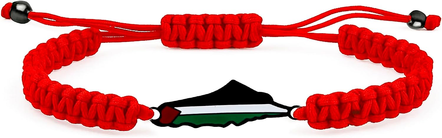 Palestina-kaartarmband, handgemaakte, verstelbare sieraden van touw, Midden-Oosters geloofsgeschenk voor mannen en vrouwen, unisex culturele armband YA5882