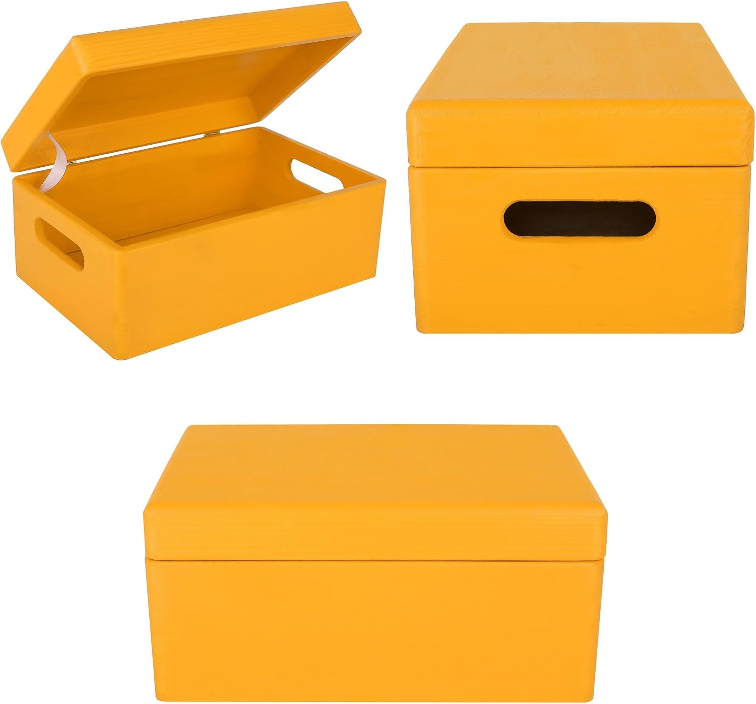 Creative Deco Grote Houten Doos Opberg-Kist | 30 x 20 x 14 cm (+/-1cm) | Met Deksel en Handvat | Perfect voor Documenten, Voorwerpen, Speelgoed, Gereedschap, Kerstmis | RUW EN ONVERZEGELD