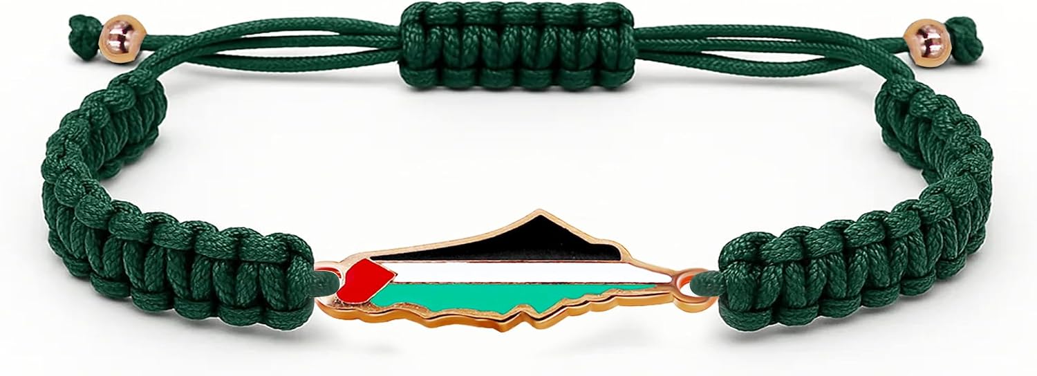 Palestina-kaartarmband, handgemaakte, verstelbare sieraden van touw, Midden-Oosters geloofsgeschenk voor mannen en vrouwen, unisex culturele armband YA5882
