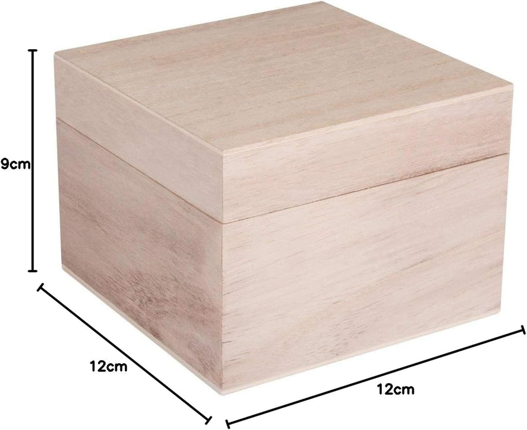 Rayher 62815000 houten kist met deksel voor ambacht, doe-het-zelf houten bewaardoos, 20 x 12 x 9 cm