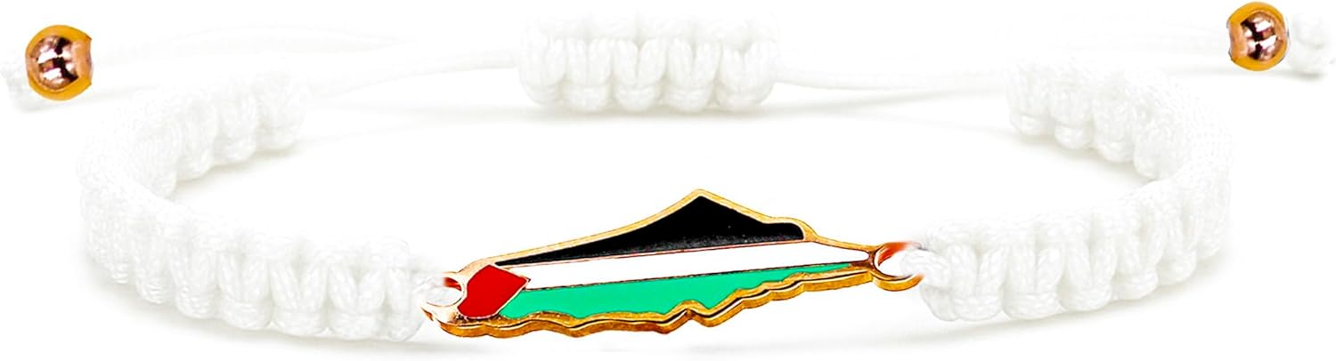 Palestina-kaartarmband, handgemaakte, verstelbare sieraden van touw, Midden-Oosters geloofsgeschenk voor mannen en vrouwen, unisex culturele armband YA5882