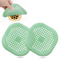 Bovinde Hair Drain Catcher,Square Cover for Shower 2 Pack (Sliver Grey) | Drainer Cover Silicone Hair Stopper with Suction Cups,Protector Accessories,Easy to Install Suit for Bathroom,Bathtub,Sink