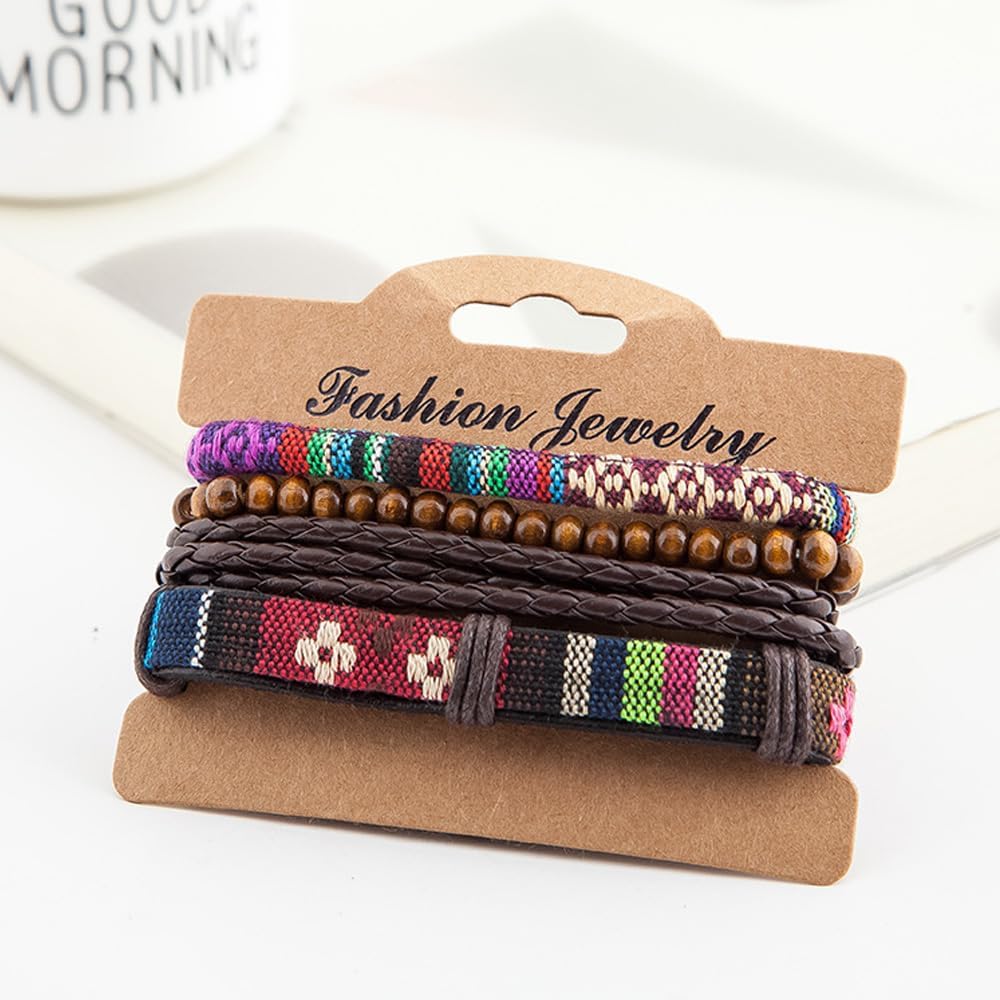 Genérico herenarmbanden, surferarmbanden, stoffen armbanden, boho-surferarmbanden voor mannen en vrouwen, verstelbaar, gevlochten boho-armbanden