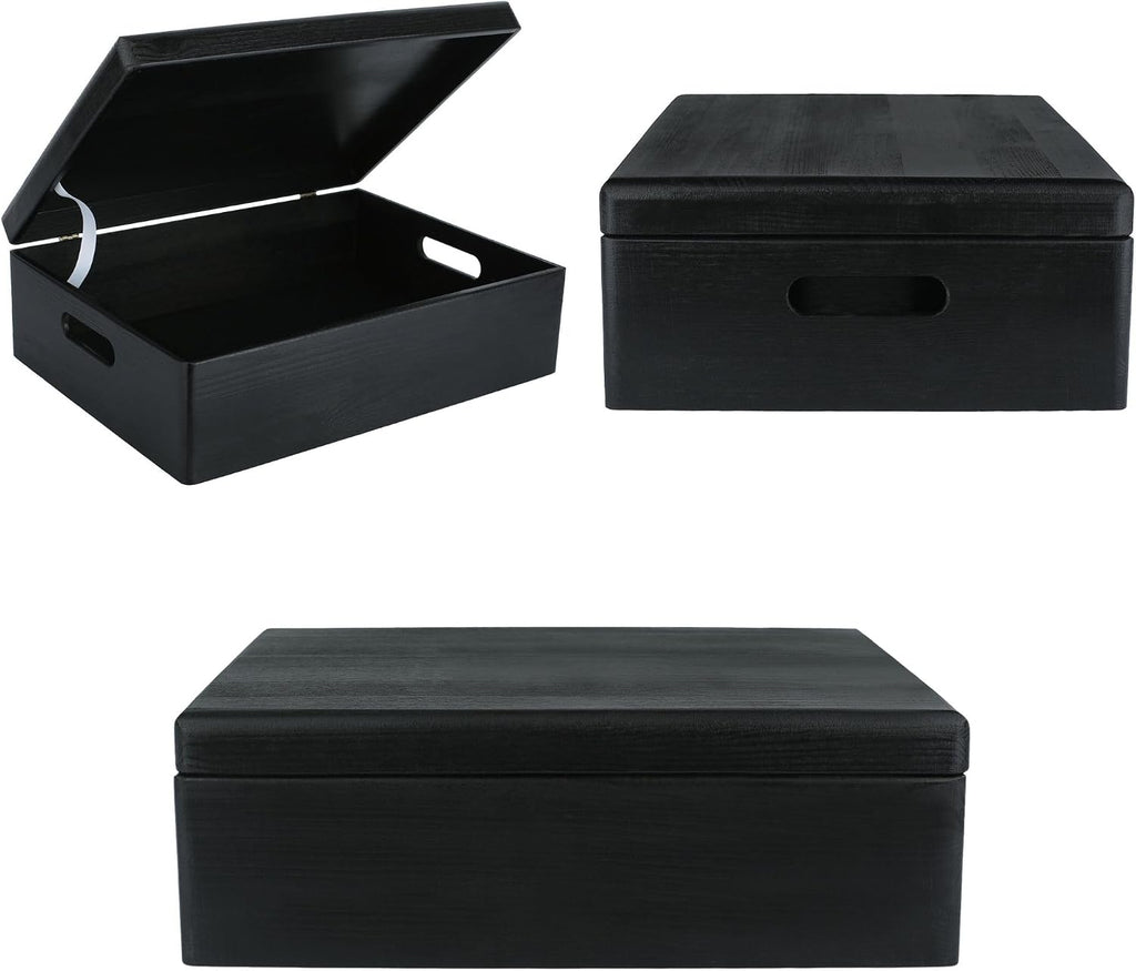 Creative Deco Grote Houten Doos Opberg-Kist | 30 x 20 x 14 cm (+/-1cm) | Met Deksel en Handvat | Perfect voor Documenten, Voorwerpen, Speelgoed, Gereedschap, Kerstmis | RUW EN ONVERZEGELD