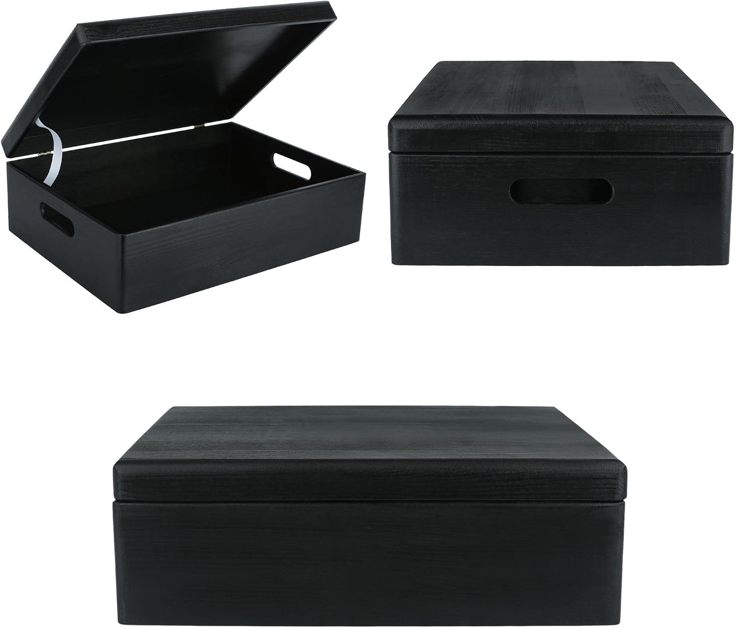Creative Deco Grote Houten Doos Opberg-Kist | 30 x 20 x 14 cm (+/-1cm) | Met Deksel en Handvat | Perfect voor Documenten, Voorwerpen, Speelgoed, Gereedschap, Kerstmis | RUW EN ONVERZEGELD