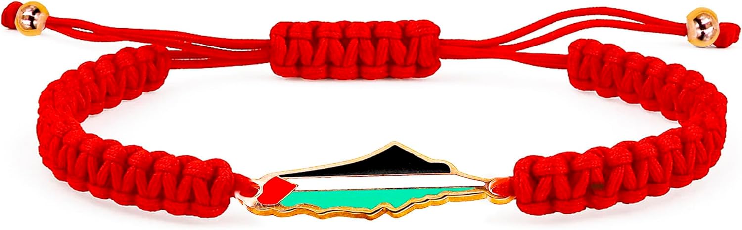 Palestina-kaartarmband, handgemaakte, verstelbare sieraden van touw, Midden-Oosters geloofsgeschenk voor mannen en vrouwen, unisex culturele armband YA5882