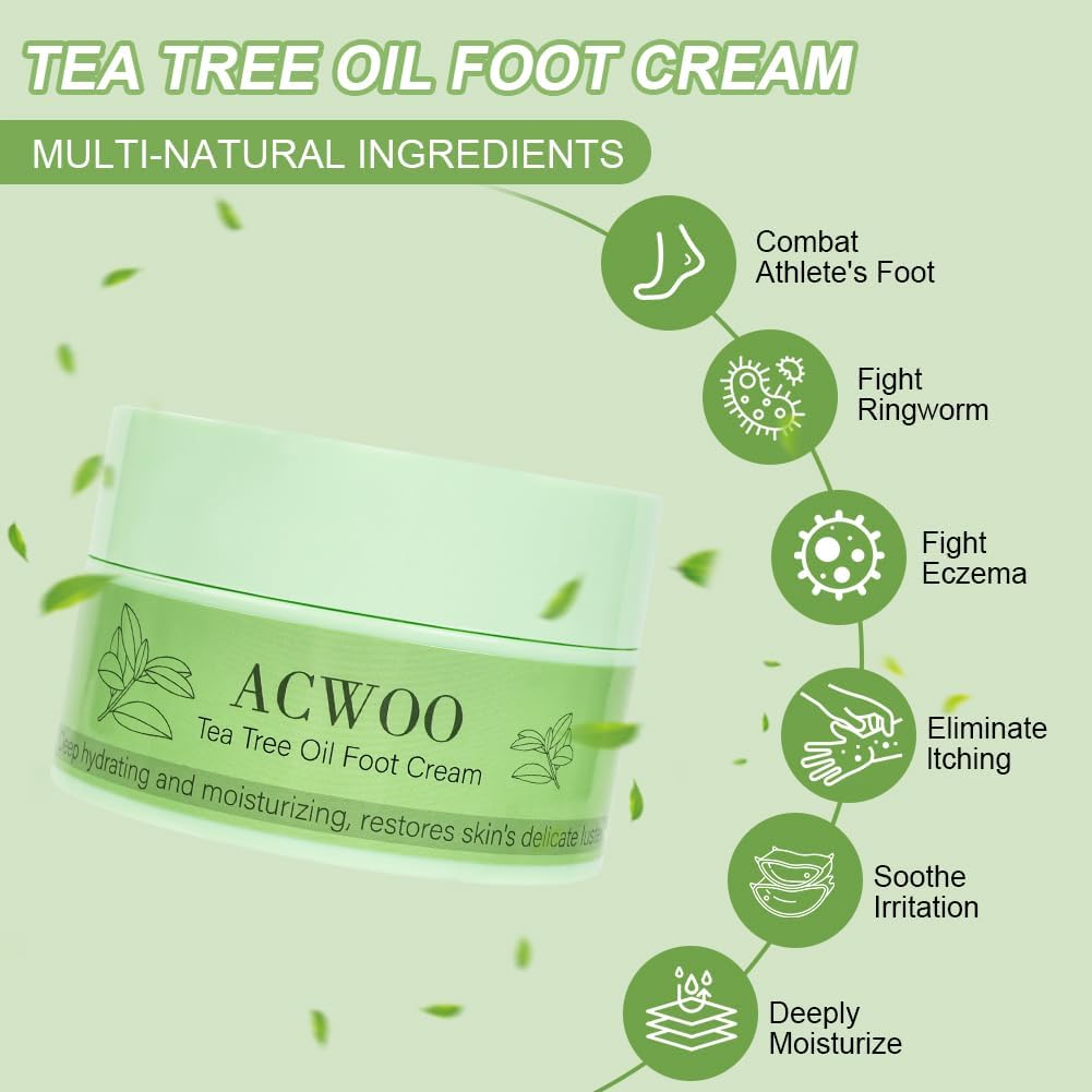 ACWOO Ureum Voetcrème, Gebarsten Hielreparatiecrème Voor Voeten En Handen, Exfoliërende Hielbalsem Met De Hoogste Potentie, Voetbevochtigingscrème Voor Ernstig Droge, Krakende, Ruwe, Voor Likdoorns