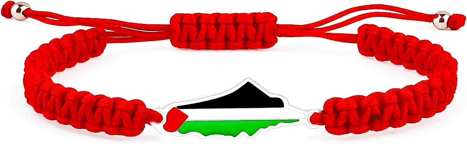 Palestina-kaartarmband, handgemaakte, verstelbare sieraden van touw, Midden-Oosters geloofsgeschenk voor mannen en vrouwen, unisex culturele armband YA5882