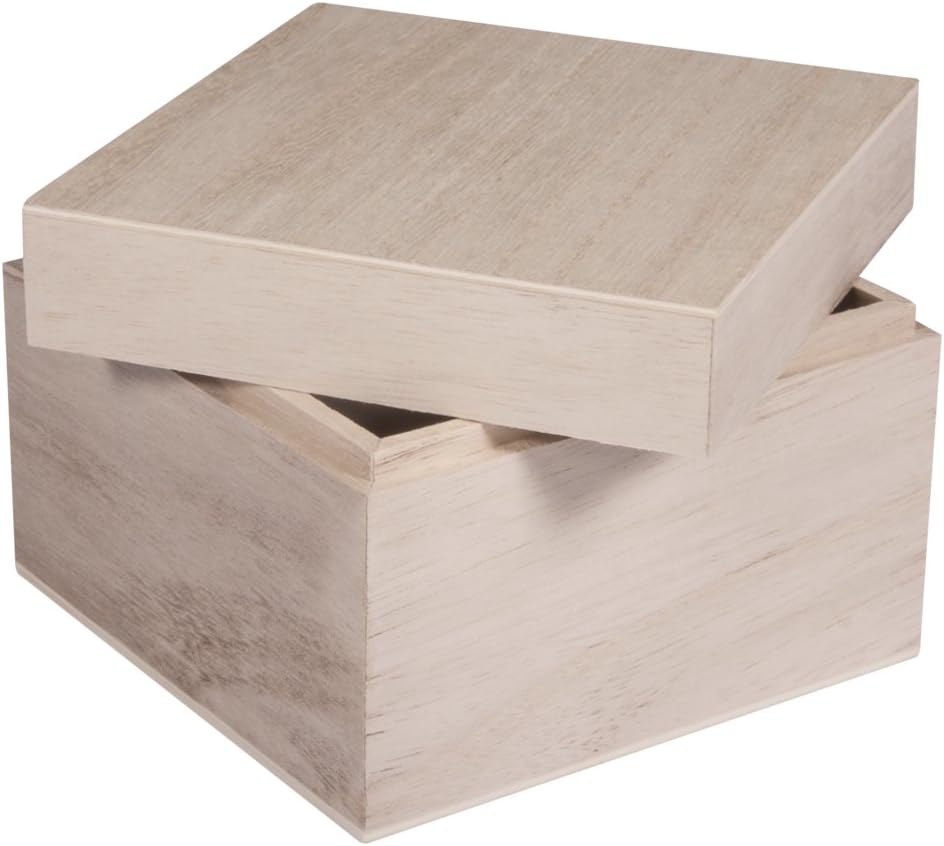 Rayher 62815000 houten kist met deksel voor ambacht, doe-het-zelf houten bewaardoos, 20 x 12 x 9 cm