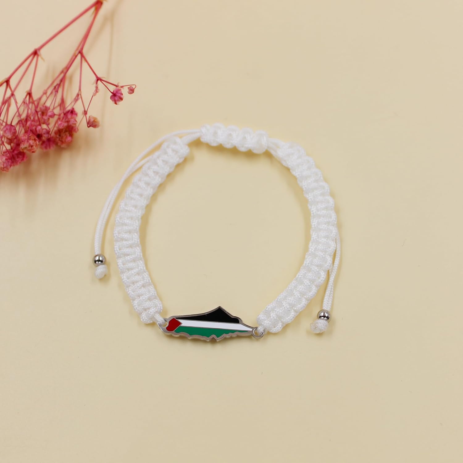 Palestina-kaartarmband, handgemaakte, verstelbare sieraden van touw, Midden-Oosters geloofsgeschenk voor mannen en vrouwen, unisex culturele armband YA5882