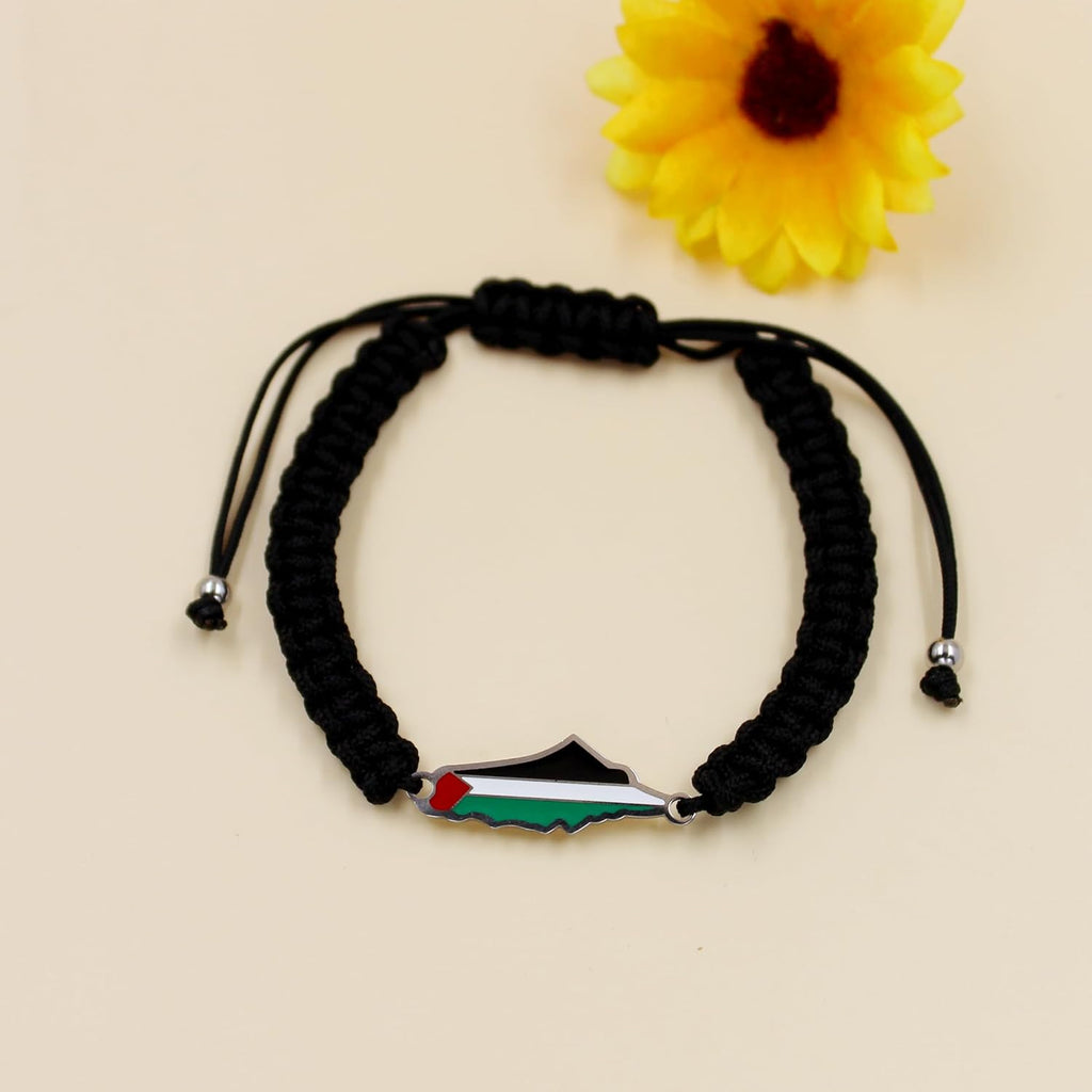 Palestina-kaartarmband, handgemaakte, verstelbare sieraden van touw, Midden-Oosters geloofsgeschenk voor mannen en vrouwen, unisex culturele armband YA5882