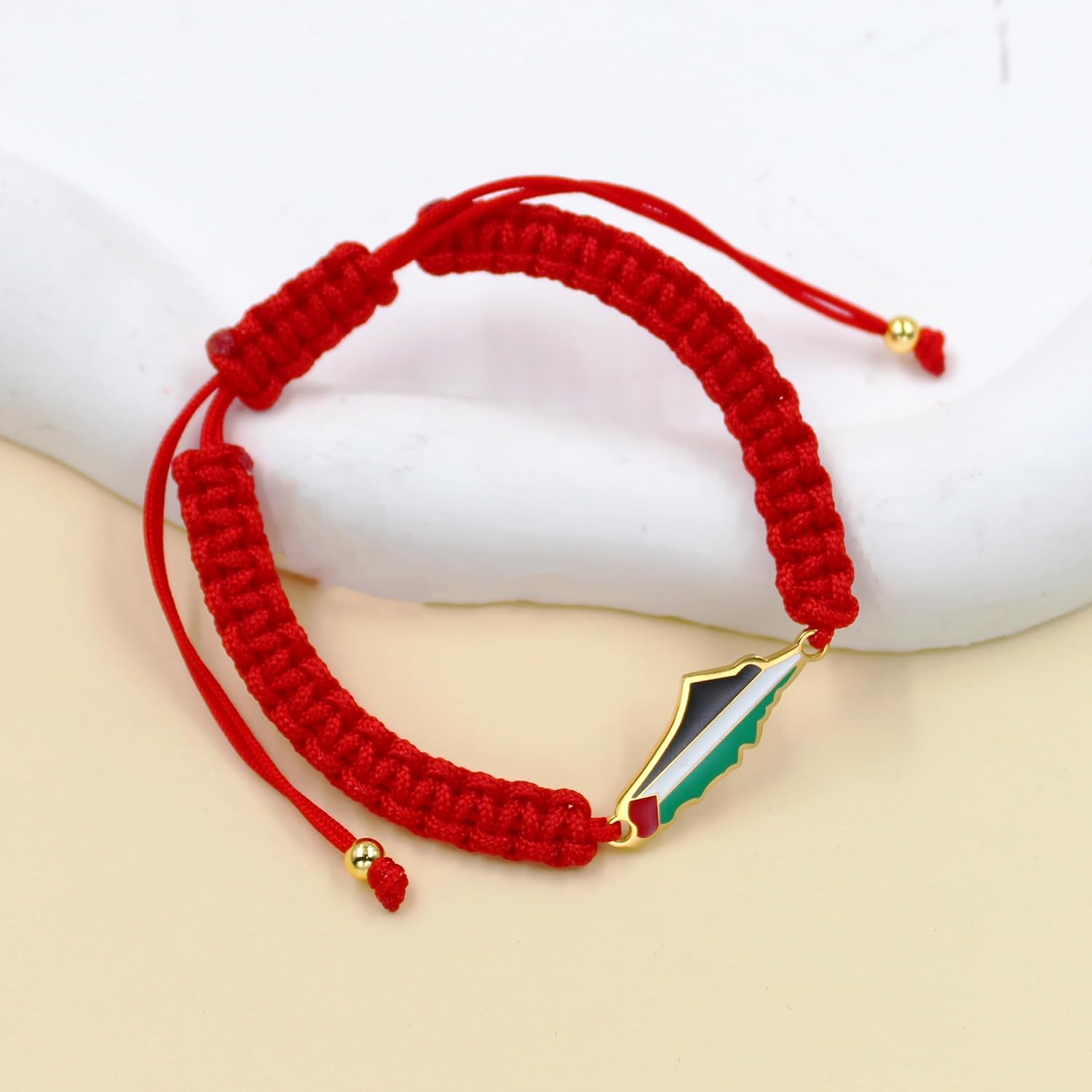 Palestina-kaartarmband, handgemaakte, verstelbare sieraden van touw, Midden-Oosters geloofsgeschenk voor mannen en vrouwen, unisex culturele armband YA5882