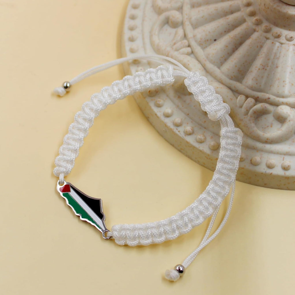 Palestina-kaartarmband, handgemaakte, verstelbare sieraden van touw, Midden-Oosters geloofsgeschenk voor mannen en vrouwen, unisex culturele armband YA5882
