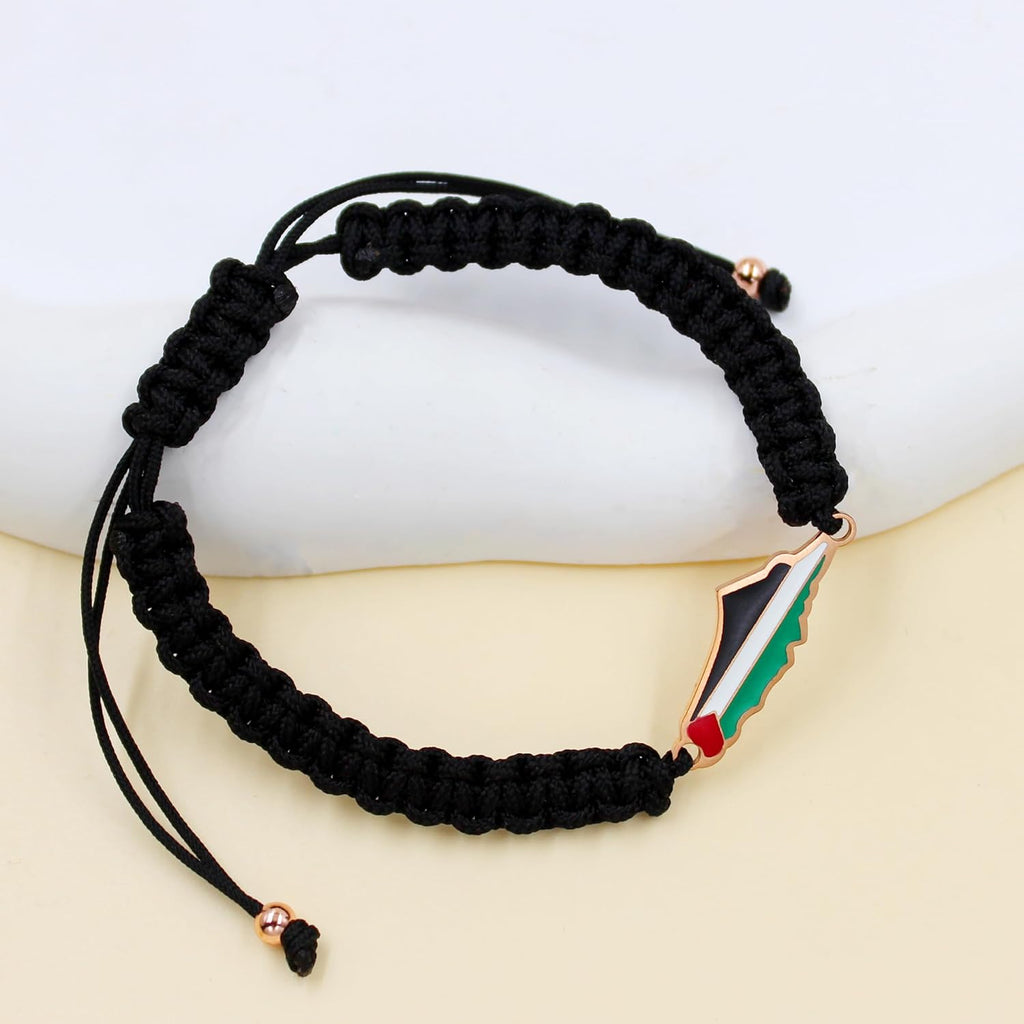 Palestina-kaartarmband, handgemaakte, verstelbare sieraden van touw, Midden-Oosters geloofsgeschenk voor mannen en vrouwen, unisex culturele armband YA5882