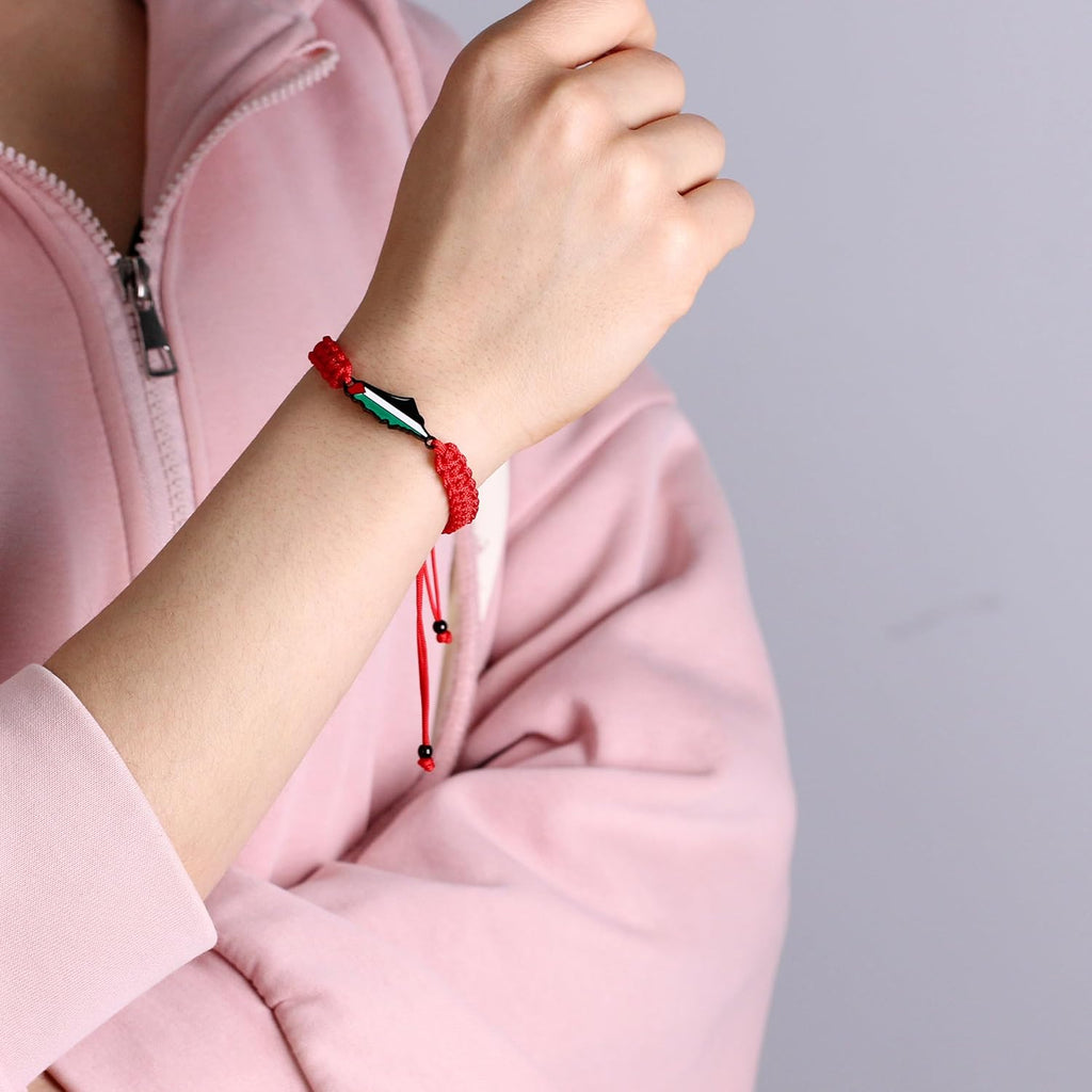 Palestina-kaartarmband, handgemaakte, verstelbare sieraden van touw, Midden-Oosters geloofsgeschenk voor mannen en vrouwen, unisex culturele armband YA5882