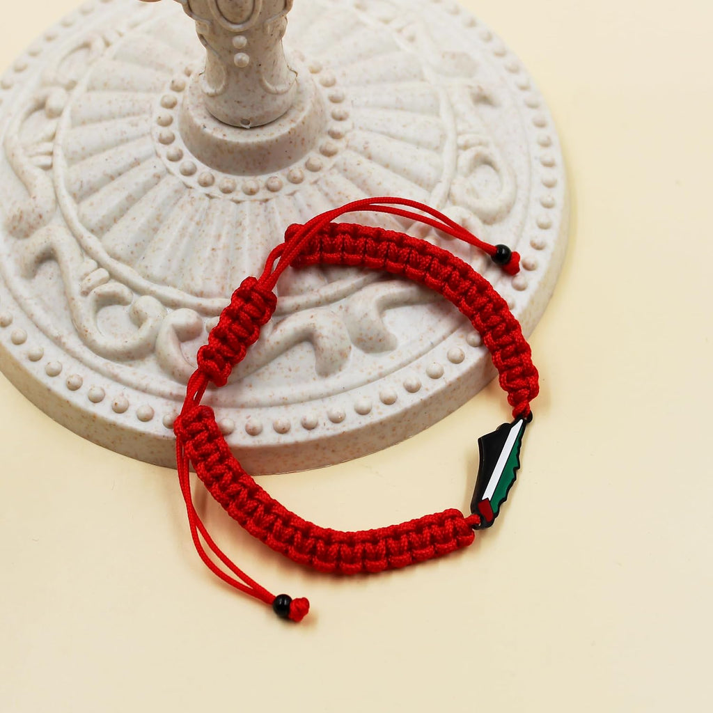 Palestina-kaartarmband, handgemaakte, verstelbare sieraden van touw, Midden-Oosters geloofsgeschenk voor mannen en vrouwen, unisex culturele armband YA5882