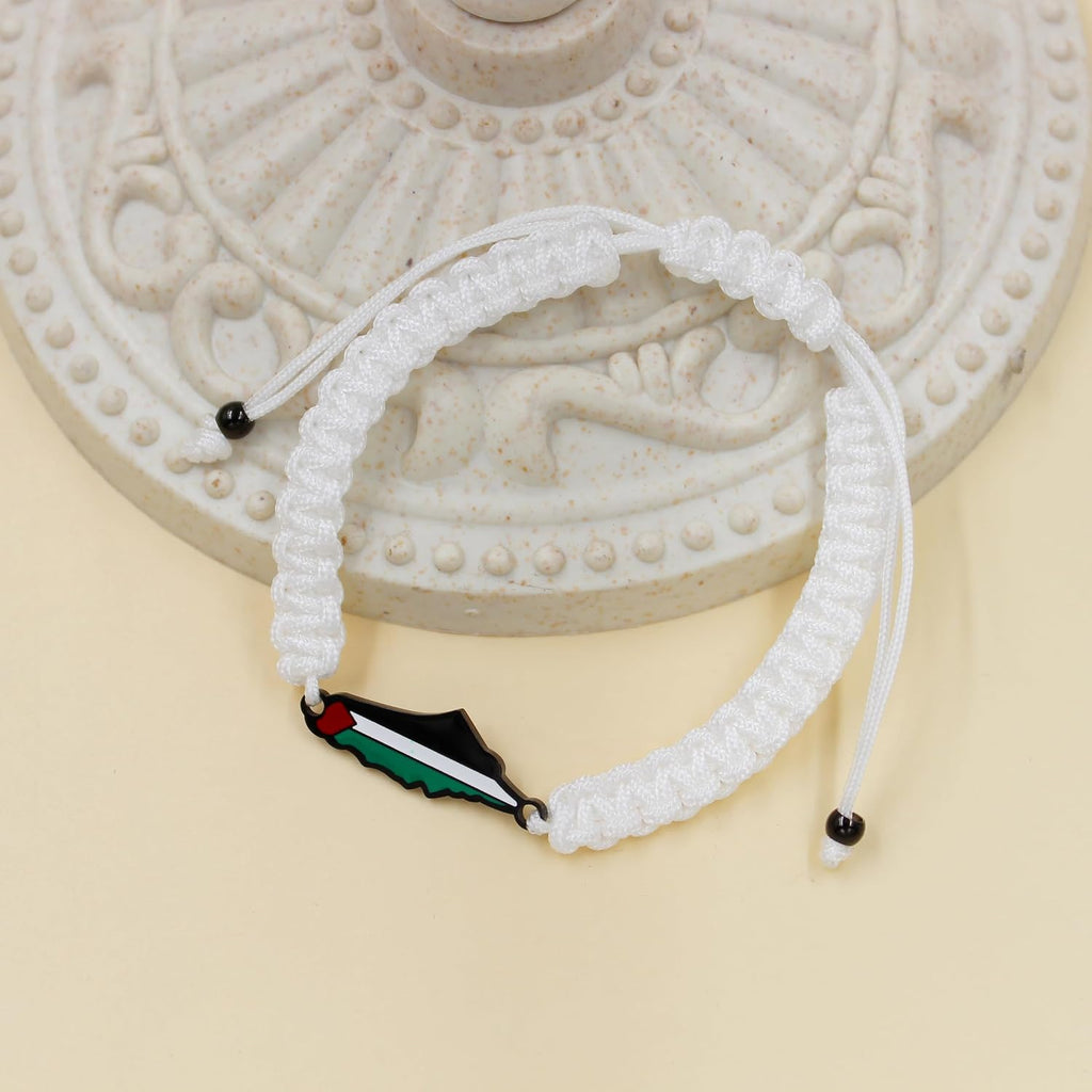 Palestina-kaartarmband, handgemaakte, verstelbare sieraden van touw, Midden-Oosters geloofsgeschenk voor mannen en vrouwen, unisex culturele armband YA5882