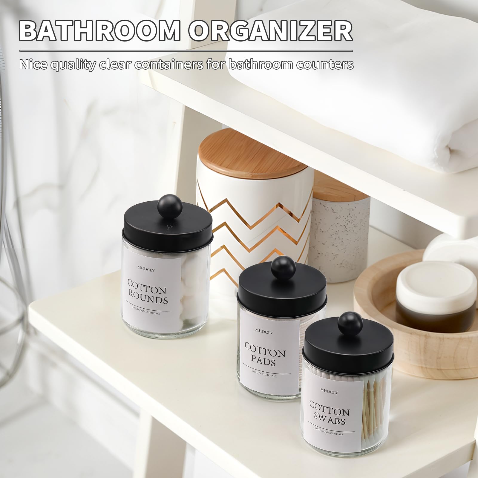 Bathroom Organizers and Storage,4 Pack Bathroom Accessories,Bathroom Decor,Home Decor,Bathroom Storage and Organization,Qtip Holder for Room Decor Aesthetic