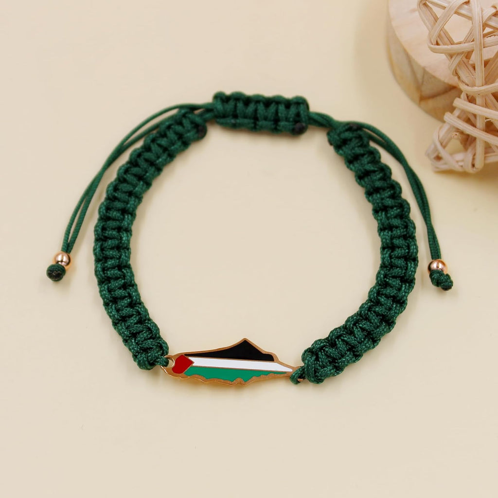 Palestina-kaartarmband, handgemaakte, verstelbare sieraden van touw, Midden-Oosters geloofsgeschenk voor mannen en vrouwen, unisex culturele armband YA5882