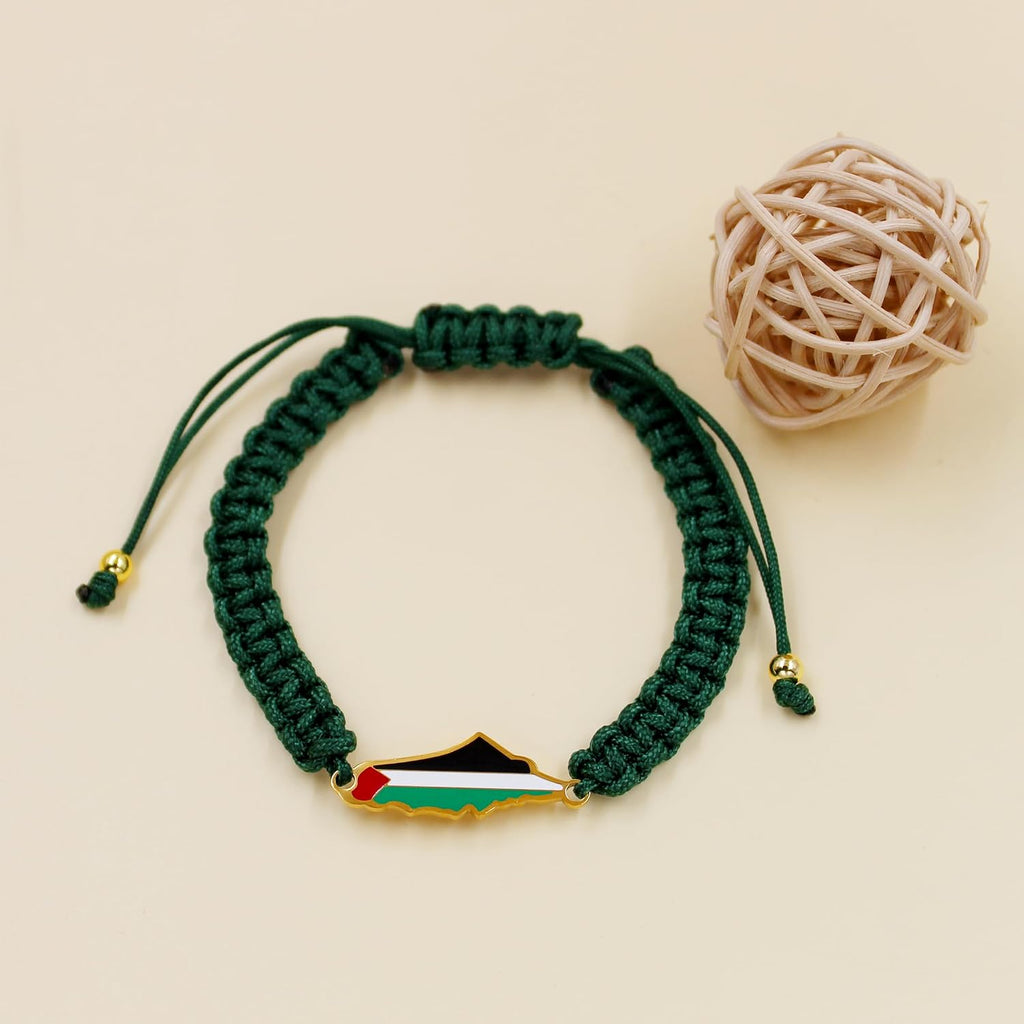 Palestina-kaartarmband, handgemaakte, verstelbare sieraden van touw, Midden-Oosters geloofsgeschenk voor mannen en vrouwen, unisex culturele armband YA5882