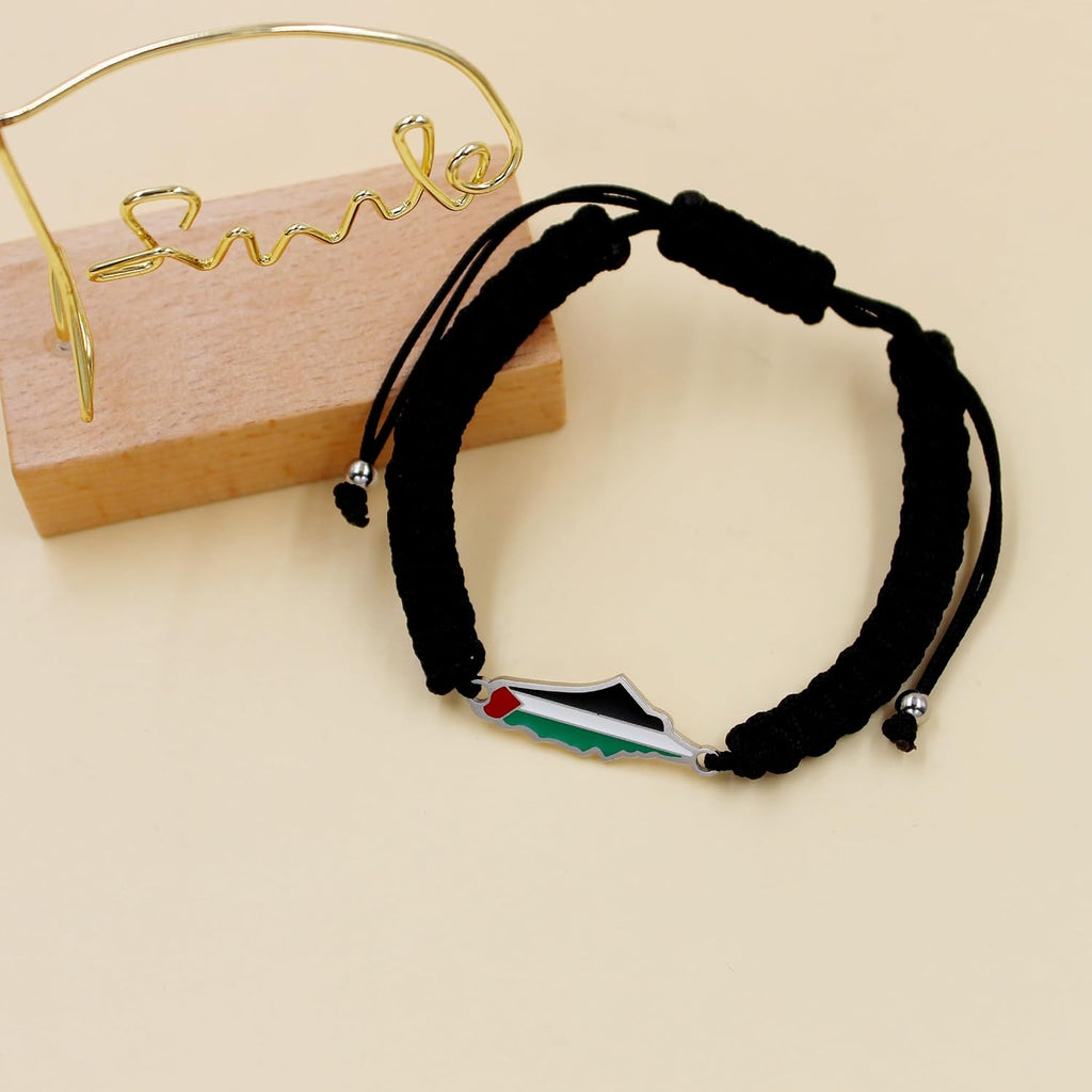 Palestina-kaartarmband, handgemaakte, verstelbare sieraden van touw, Midden-Oosters geloofsgeschenk voor mannen en vrouwen, unisex culturele armband YA5882