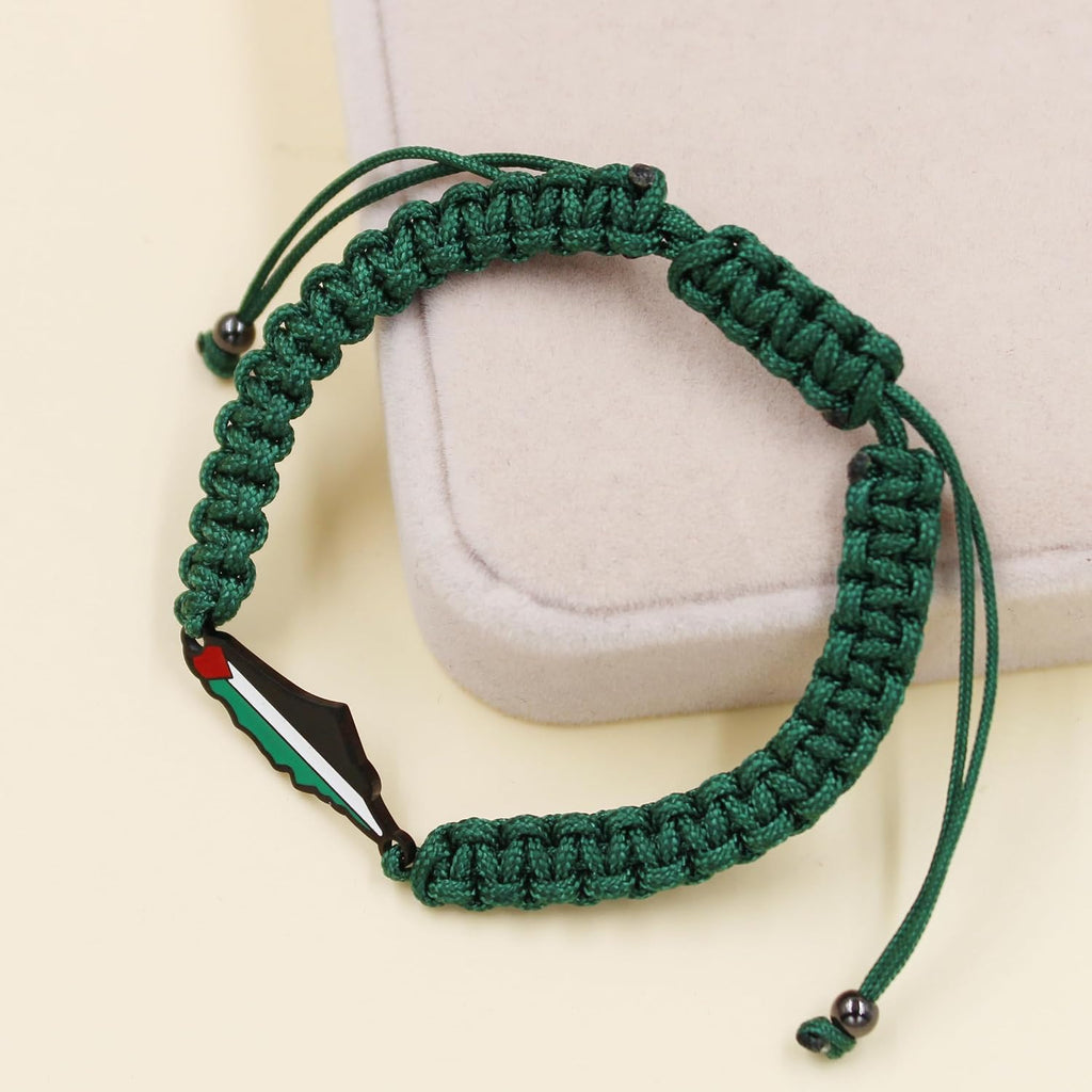 Palestina-kaartarmband, handgemaakte, verstelbare sieraden van touw, Midden-Oosters geloofsgeschenk voor mannen en vrouwen, unisex culturele armband YA5882