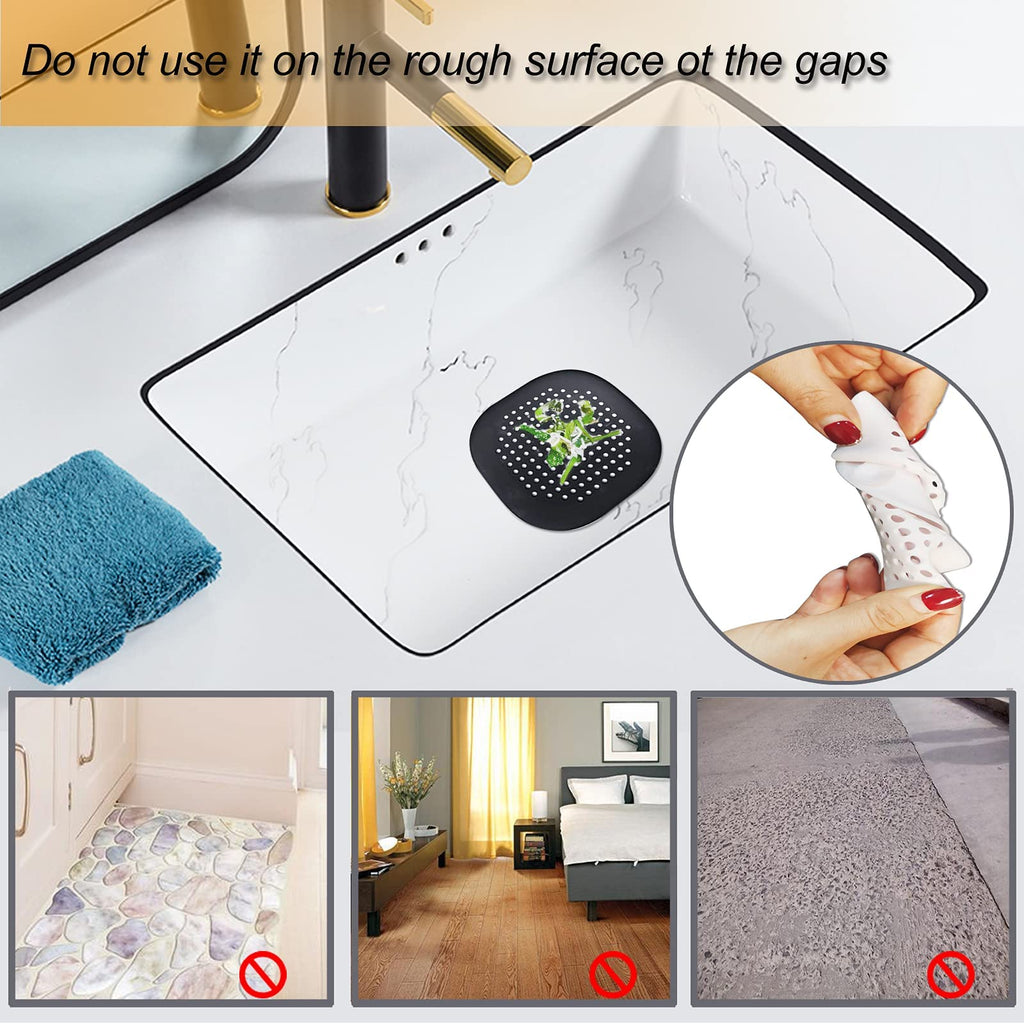 Bovinde Hair Drain Catcher,Square Cover for Shower 2 Pack (Sliver Grey) | Drainer Cover Silicone Hair Stopper with Suction Cups,Protector Accessories,Easy to Install Suit for Bathroom,Bathtub,Sink