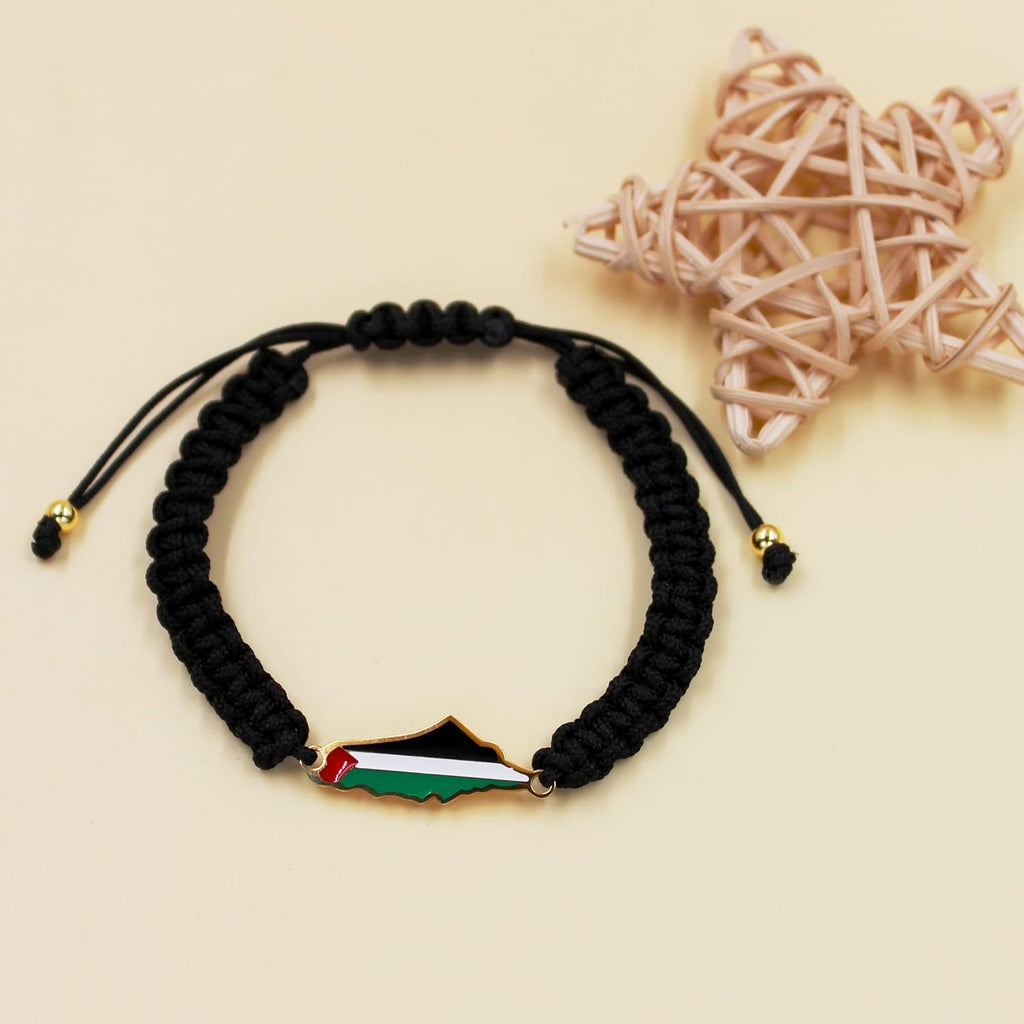 Palestina-kaartarmband, handgemaakte, verstelbare sieraden van touw, Midden-Oosters geloofsgeschenk voor mannen en vrouwen, unisex culturele armband YA5882