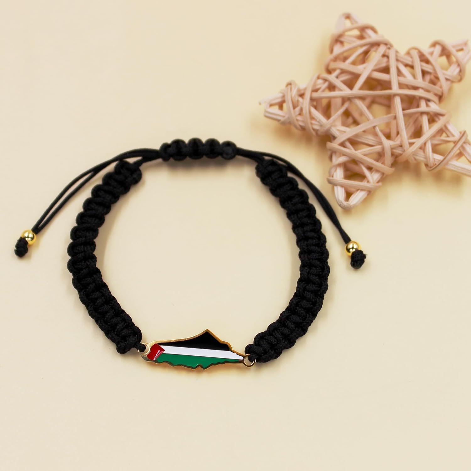 Palestina-kaartarmband, handgemaakte, verstelbare sieraden van touw, Midden-Oosters geloofsgeschenk voor mannen en vrouwen, unisex culturele armband YA5882