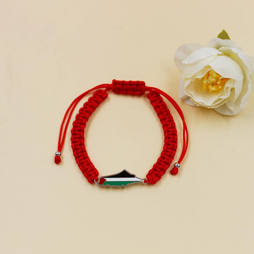 Palestina-kaartarmband, handgemaakte, verstelbare sieraden van touw, Midden-Oosters geloofsgeschenk voor mannen en vrouwen, unisex culturele armband YA5882