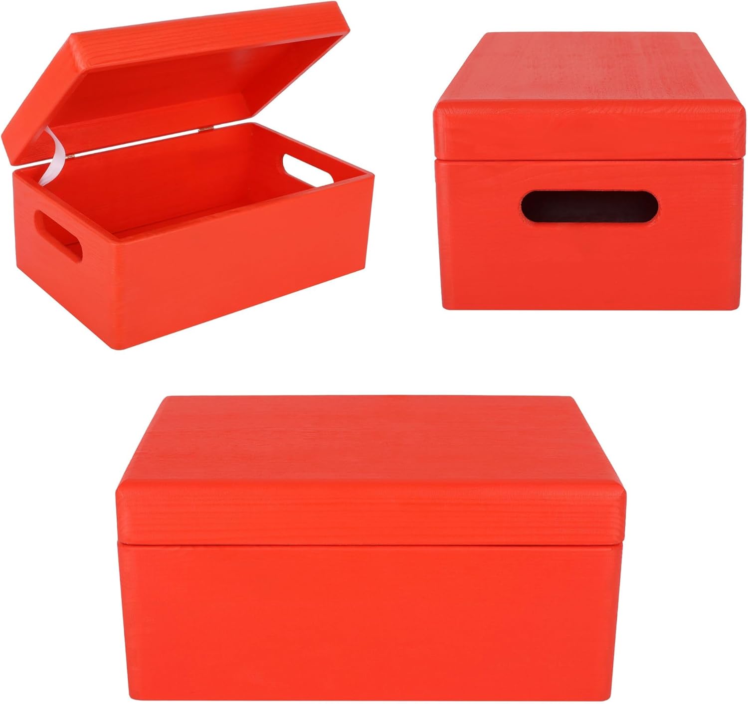Creative Deco Grote Houten Doos Opberg-Kist | 30 x 20 x 14 cm (+/-1cm) | Met Deksel en Handvat | Perfect voor Documenten, Voorwerpen, Speelgoed, Gereedschap, Kerstmis | RUW EN ONVERZEGELD
