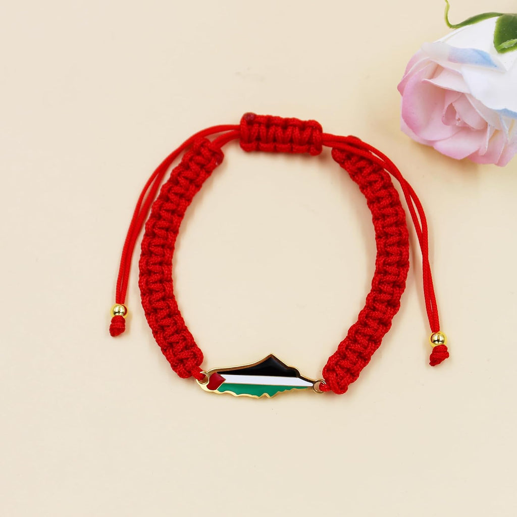 Palestina-kaartarmband, handgemaakte, verstelbare sieraden van touw, Midden-Oosters geloofsgeschenk voor mannen en vrouwen, unisex culturele armband YA5882