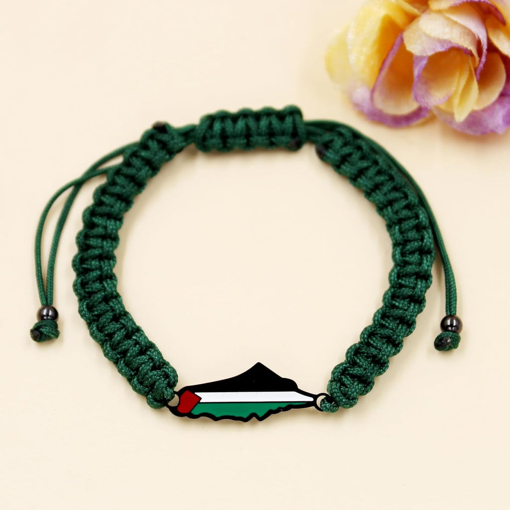 Palestina-kaartarmband, handgemaakte, verstelbare sieraden van touw, Midden-Oosters geloofsgeschenk voor mannen en vrouwen, unisex culturele armband YA5882