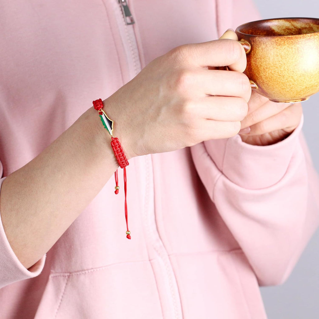 Palestina-kaartarmband, handgemaakte, verstelbare sieraden van touw, Midden-Oosters geloofsgeschenk voor mannen en vrouwen, unisex culturele armband YA5882