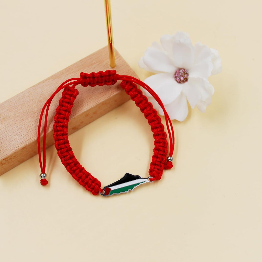 Palestina-kaartarmband, handgemaakte, verstelbare sieraden van touw, Midden-Oosters geloofsgeschenk voor mannen en vrouwen, unisex culturele armband YA5882