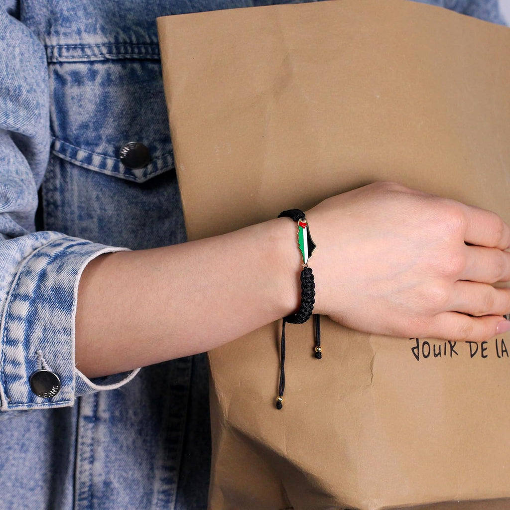 Palestina-kaartarmband, handgemaakte, verstelbare sieraden van touw, Midden-Oosters geloofsgeschenk voor mannen en vrouwen, unisex culturele armband YA5882